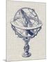 Armillary Sphere on Linen II-Vision Studio-Mounted Art Print
