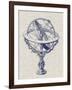 Armillary Sphere on Linen II-Vision Studio-Framed Art Print