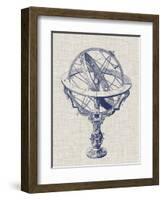 Armillary Sphere on Linen II-Vision Studio-Framed Art Print