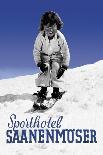 Sporthotel Saanenmoser: Little Girl Skiing-Armin Reiber-Stretched Canvas