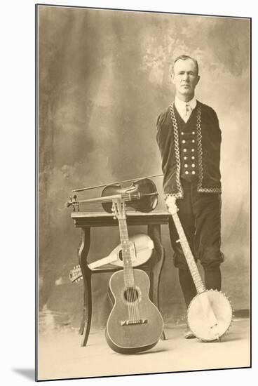 Armless Man with Stringed Instruments-null-Mounted Art Print