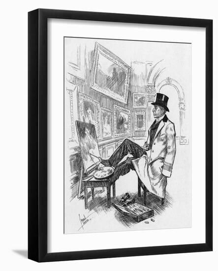 Armless Painter Charles Felu-null-Framed Art Print