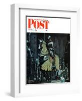 "Armor" Saturday Evening Post Cover, November 3,1962-Norman Rockwell-Framed Giclee Print