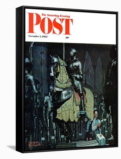 "Armor" Saturday Evening Post Cover, November 3,1962-Norman Rockwell-Framed Stretched Canvas