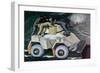 Armored Car in White-null-Framed Premium Giclee Print