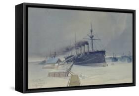 Armored Cruiser Rossia, 1897-Konstantin Vasilyevich Isenberg-Framed Stretched Canvas