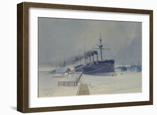 Armored Cruiser Rossia, 1897-Konstantin Vasilyevich Isenberg-Framed Giclee Print