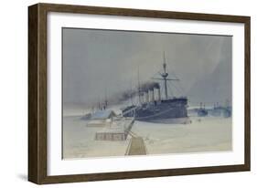 Armored Cruiser Rossia, 1897-Konstantin Vasilyevich Isenberg-Framed Giclee Print