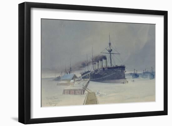 Armored Cruiser Rossia, 1897-Konstantin Vasilyevich Isenberg-Framed Giclee Print