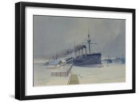 Armored Cruiser Rossia, 1897-Konstantin Vasilyevich Isenberg-Framed Giclee Print