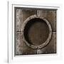 Armored Metal Porthole Background-Andrey_Kuzmin-Framed Art Print