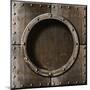 Armored Metal Porthole Background-Andrey_Kuzmin-Mounted Art Print