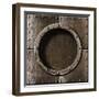 Armored Metal Porthole Background-Andrey_Kuzmin-Framed Art Print