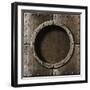 Armored Metal Porthole Background-Andrey_Kuzmin-Framed Art Print