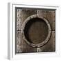 Armored Metal Porthole Background-Andrey_Kuzmin-Framed Art Print