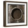 Armored Metal Porthole Background-Andrey_Kuzmin-Framed Art Print