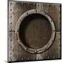 Armored Metal Porthole Background-Andrey_Kuzmin-Mounted Art Print