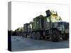 Armored Trucks Sit on the Pier at Morehead City, North Carolina, Awaiting Deployment-null-Stretched Canvas