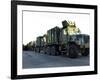 Armored Trucks Sit on the Pier at Morehead City, North Carolina, Awaiting Deployment-null-Framed Photographic Print