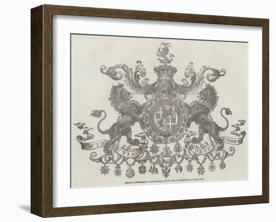 Armorial Achievement of Field-Marshal Arthur Duke of Wellington, Kg, Gcb, Gch-null-Framed Giclee Print