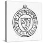 Armorial Seal Featuring a Lion Rampant of Kalonymos Ben Todros Isaiah Cohen of Narbonne, France,…-null-Stretched Canvas