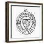 Armorial Seal Featuring a Lion Rampant of Kalonymos Ben Todros Isaiah Cohen of Narbonne, France,…-null-Framed Giclee Print