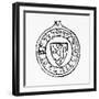 Armorial Seal Featuring a Lion Rampant of Kalonymos Ben Todros Isaiah Cohen of Narbonne, France,…-null-Framed Giclee Print