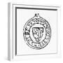 Armorial Seal Featuring a Lion Rampant of Kalonymos Ben Todros Isaiah Cohen of Narbonne, France,…-null-Framed Giclee Print