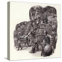 Armoured Chinese Army Elephant-Pat Nicolle-Stretched Canvas