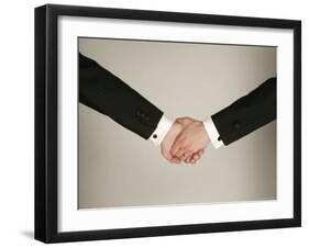 Arms of Male Couple Wearing Tuxedos Holding Hands, One with Wedding Band, Illustrating Gay Marriage-Ted Thai-Framed Photographic Print