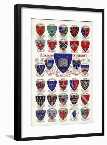 Arms of the Colleges of Oxford University-null-Framed Giclee Print