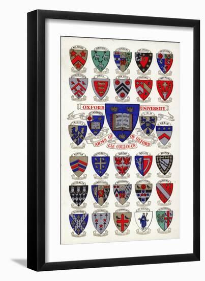 Arms of the Colleges of Oxford University-null-Framed Giclee Print