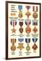 Army and Navy Medals-null-Framed Art Print