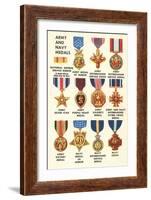 Army and Navy Medals-null-Framed Art Print