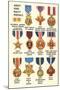 Army and Navy Medals-null-Mounted Art Print