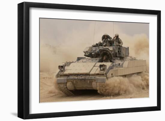 Army Bradley Fighting Vehicle in Iraq, Oct. 30, 2004-null-Framed Photo