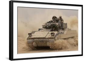 Army Bradley Fighting Vehicle in Iraq, Oct. 30, 2004-null-Framed Photo