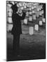 Army Bugler at Arlington Cemetery, During Ceremonies-George Silk-Mounted Photographic Print