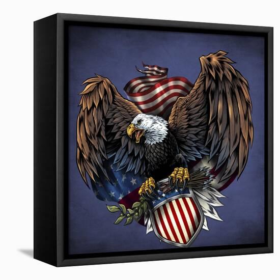 Army Eagle Decal-FlyLand Designs-Framed Stretched Canvas