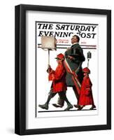 "Army March" or "Grand Reception" Saturday Evening Post Cover, November 8,1924-Norman Rockwell-Framed Premium Giclee Print