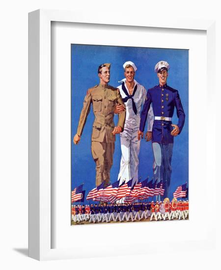 "Army, Navy and Marines,"November 13, 1937-John E. Sheridan-Framed Giclee Print