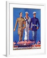 "Army, Navy and Marines,"November 13, 1937-John E. Sheridan-Framed Giclee Print