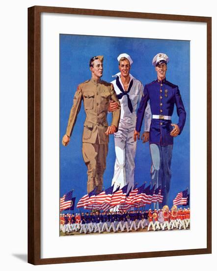 "Army, Navy and Marines,"November 13, 1937-John E. Sheridan-Framed Giclee Print