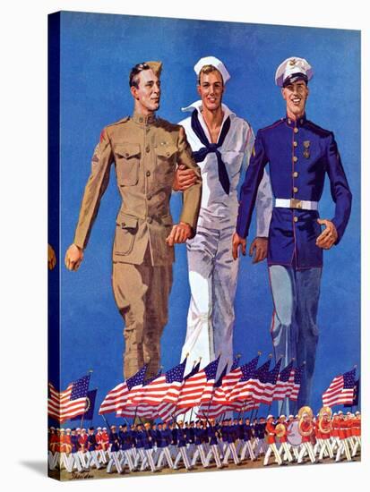 "Army, Navy and Marines,"November 13, 1937-John E. Sheridan-Stretched Canvas