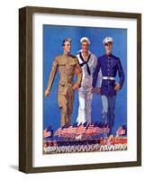 "Army, Navy and Marines,"November 13, 1937-John E. Sheridan-Framed Giclee Print