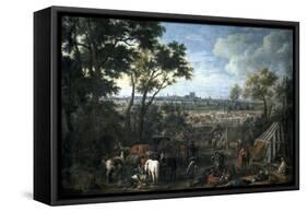 Army of Louis XIV Laying Siege on Tournai-Adam Frans van der Meulen-Framed Stretched Canvas