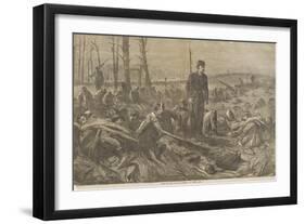 Army of the Potomac - Sleeping on their Arms, Published in "Harper's Weekly," May 28, 1864-Winslow Homer-Framed Giclee Print