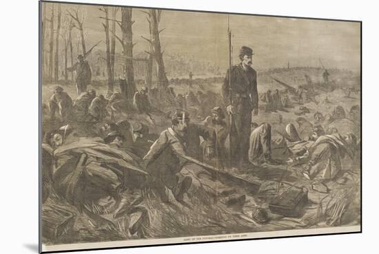 Army of the Potomac - Sleeping on their Arms, Published in "Harper's Weekly," May 28, 1864-Winslow Homer-Mounted Giclee Print