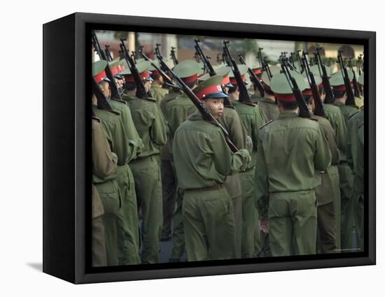 Army Parade, Ho Chi Minh City (Saigon), Vietnam, Southeast Asia-Christian Kober-Framed Stretched Canvas