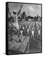 Army Recruits Doing Calisthenics-Myron Davis-Framed Stretched Canvas